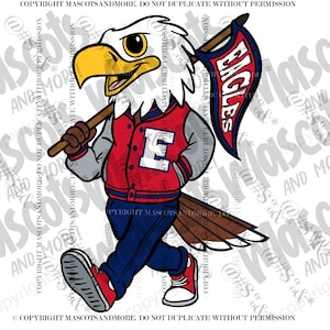 Eagle Letterman Mascot in Vector, Jpeg, png, pdf, eps, svg