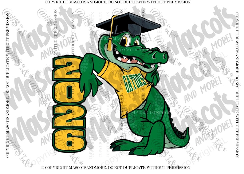 Gator Graduation Mascot in Vector, Eps, Svg, Pdf, Png - Etsy