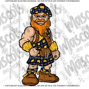 Highlander mascot in vector svg, png, eps, pdf