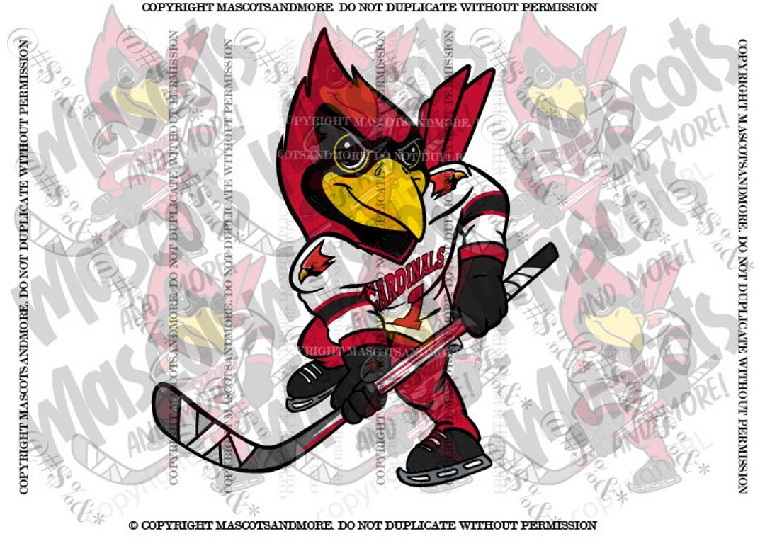 Cardinal Hockey Mascot in Vector, Jpeg, Png, Pdf, Eps, Svg - Etsy, image size:1080x771