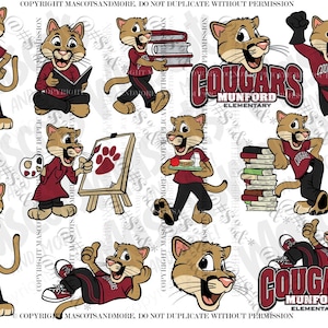Cougar Mascots in Vector, Jpeg, png, pdf, eps, svg.