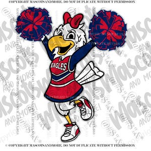 Eagle Cheer Mascot in Vector, Jpeg, png, pdf, eps, svg