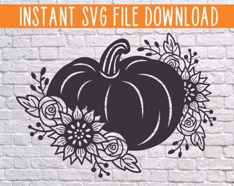 Download Floral Pumpkin Svg Etsy