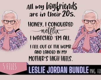 Leslie Jordan PNG Dateien für Sublimation, Becher, Drucke, Instant Download