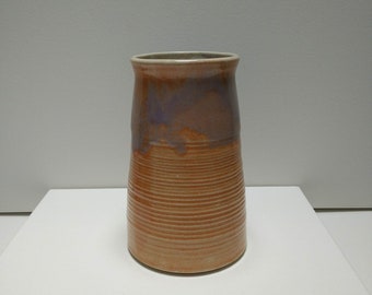 Handmade wheel thrown stoneware fired vase / jar