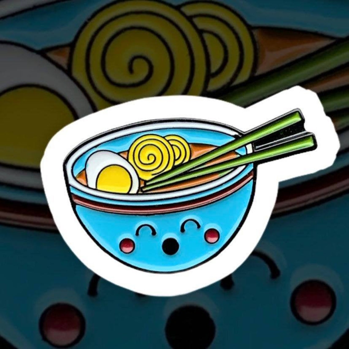 Blue Ramen Noodle Pin Cute Petite Ramen Soup Lapel Fun | Etsy