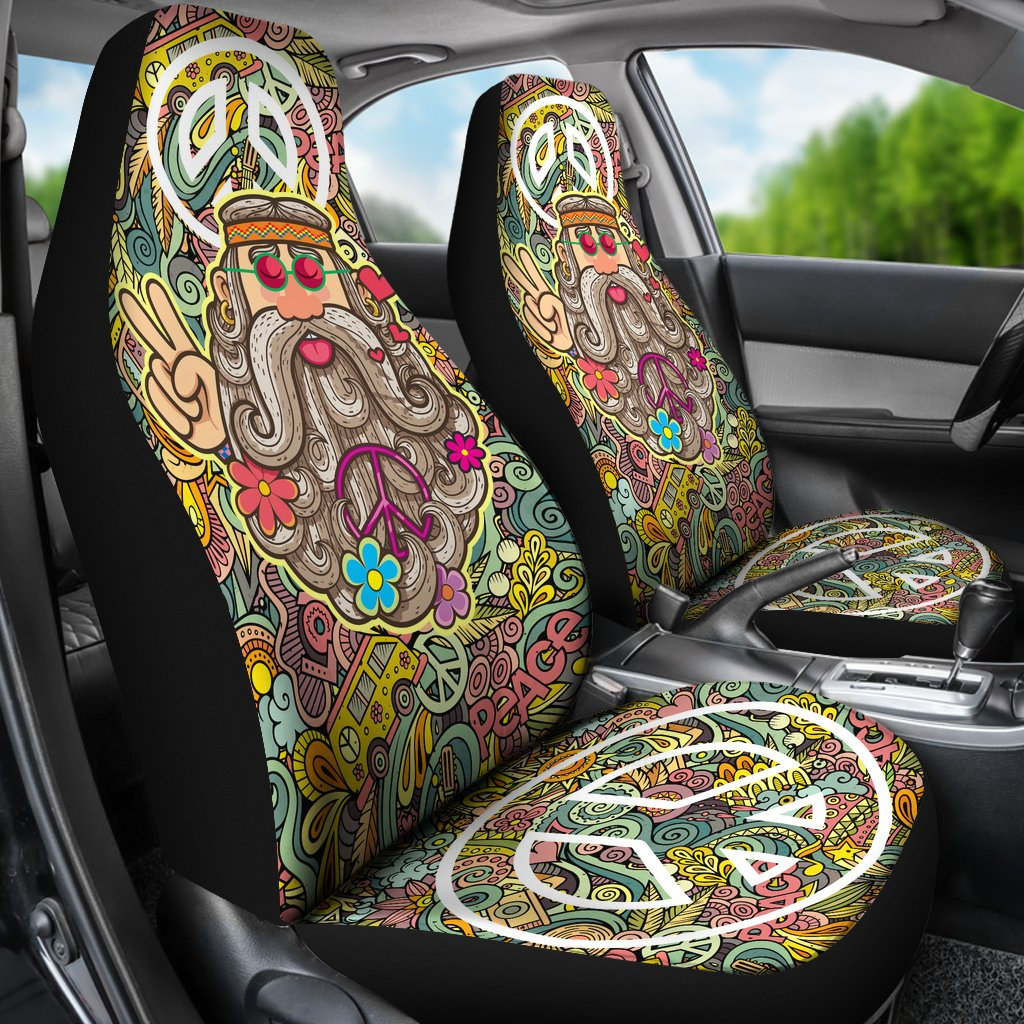 Hippie Car Seat Covers Hippie Van Woodstock Boho Print Seat Etsy