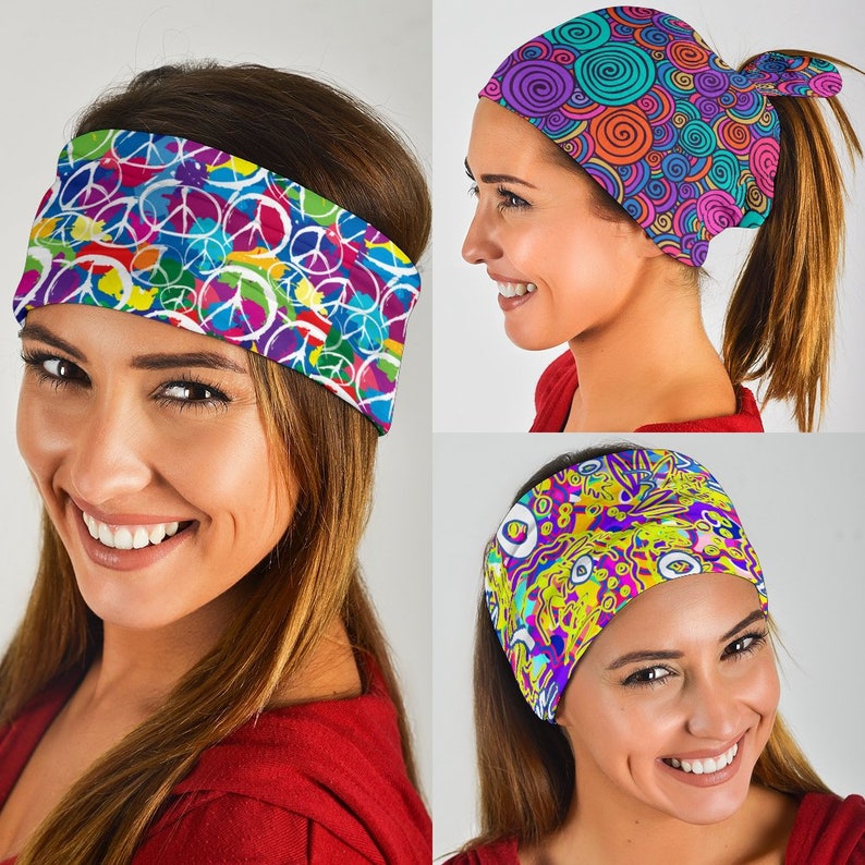 Hippie Bandana 3Pack Festival Fashion Neck Gaiter Peace Etsy