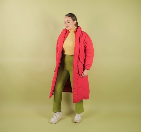 Vintage 80s cherry red puffer coat
