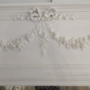Antique Large French Trumeau Mirror Bow And Roses Swags Carvings France~NO FREE SHIPPING~