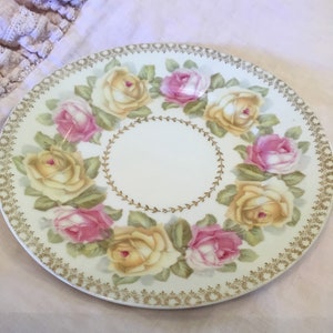 Vintage Shabby Roses Display Plate