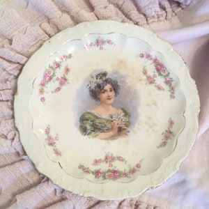 Vintage Shabby French Roses Plate