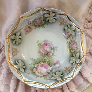 Vintage Shabby Roses Display Bowl