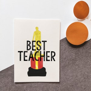 Mejor Maestro - Premio Dundie - La Oficina - Tarjeta de Felicitación - Apreciación del Maestro - Regalo del Maestro de Fin de Año - Premio al Maestro