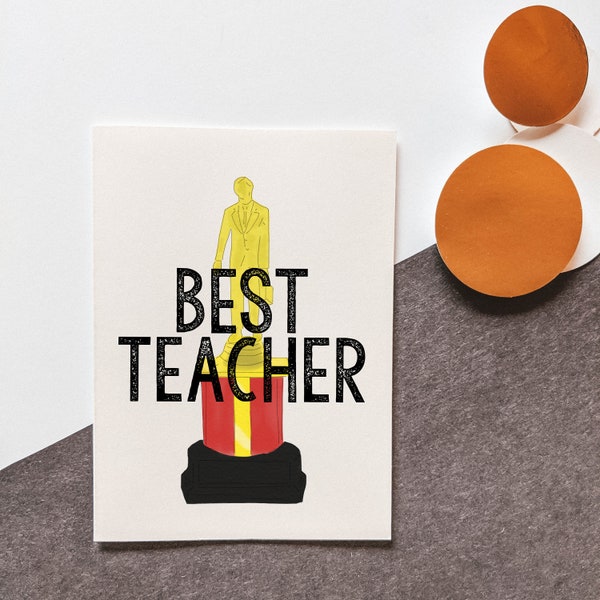Best Teacher - Dundie Award - The Office - Greeting Card - Teacher Appreciation - End of Year Teacher Gift - Teacher Award