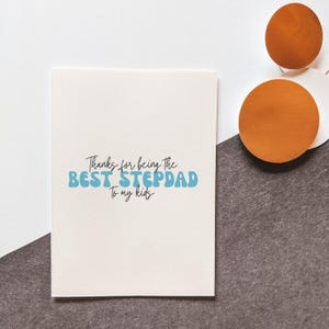 Meilleur beau-père pour mes enfants - Fête des pères - Carte papa - Carte beau-père - Bonus papa - Carte pour lui - Carte pour papa