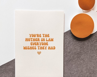 Mother in Law Mother’s Day Card, You’re the Mother in Law Everyone Wishes They Had