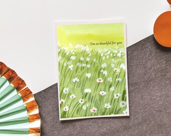 I'm so Thankful for You - Dankeskarte - Aquarell Karte - Sentimentales Dankeschön