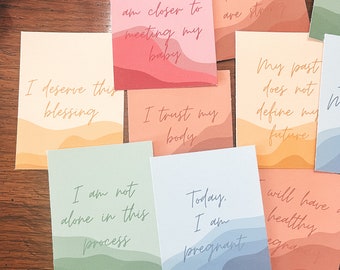 Affirmationskarten für eine Schwangerschaft nach einer Fehlgeburt, 15 ausdruckbare Unterstützungskarten für Fehlgeburten