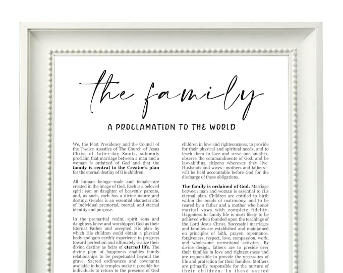 PRINTABLE the Family Proclamation to the World Latter Day Saints