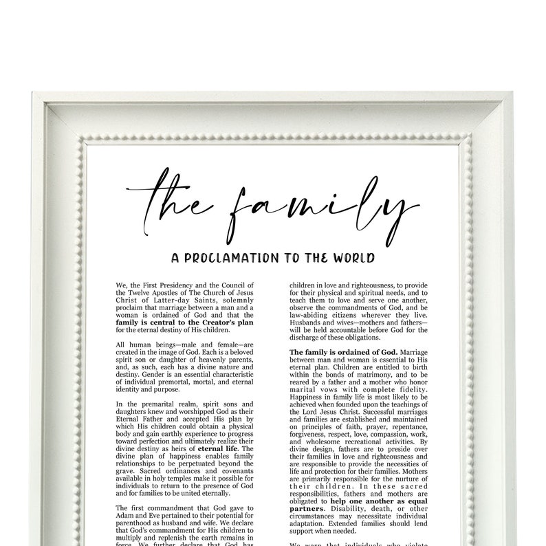 PRINTABLE - the Family - Proclamation to the World - Latter Day Saints ...