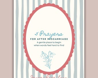 5 Prayers After Miscarriage | Christian Prayer Guide for Grief, Healing & Hope | Faith-Based Digital Download