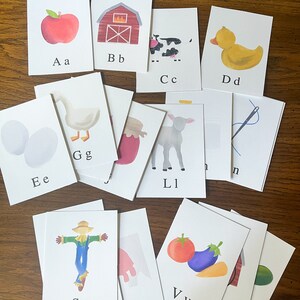 PRINTABLE - Farm Unit Study - Homeschool - Preschool Alphabet Cards - Alphabet Sense - Letter Learning - A-Z - At Home Learning