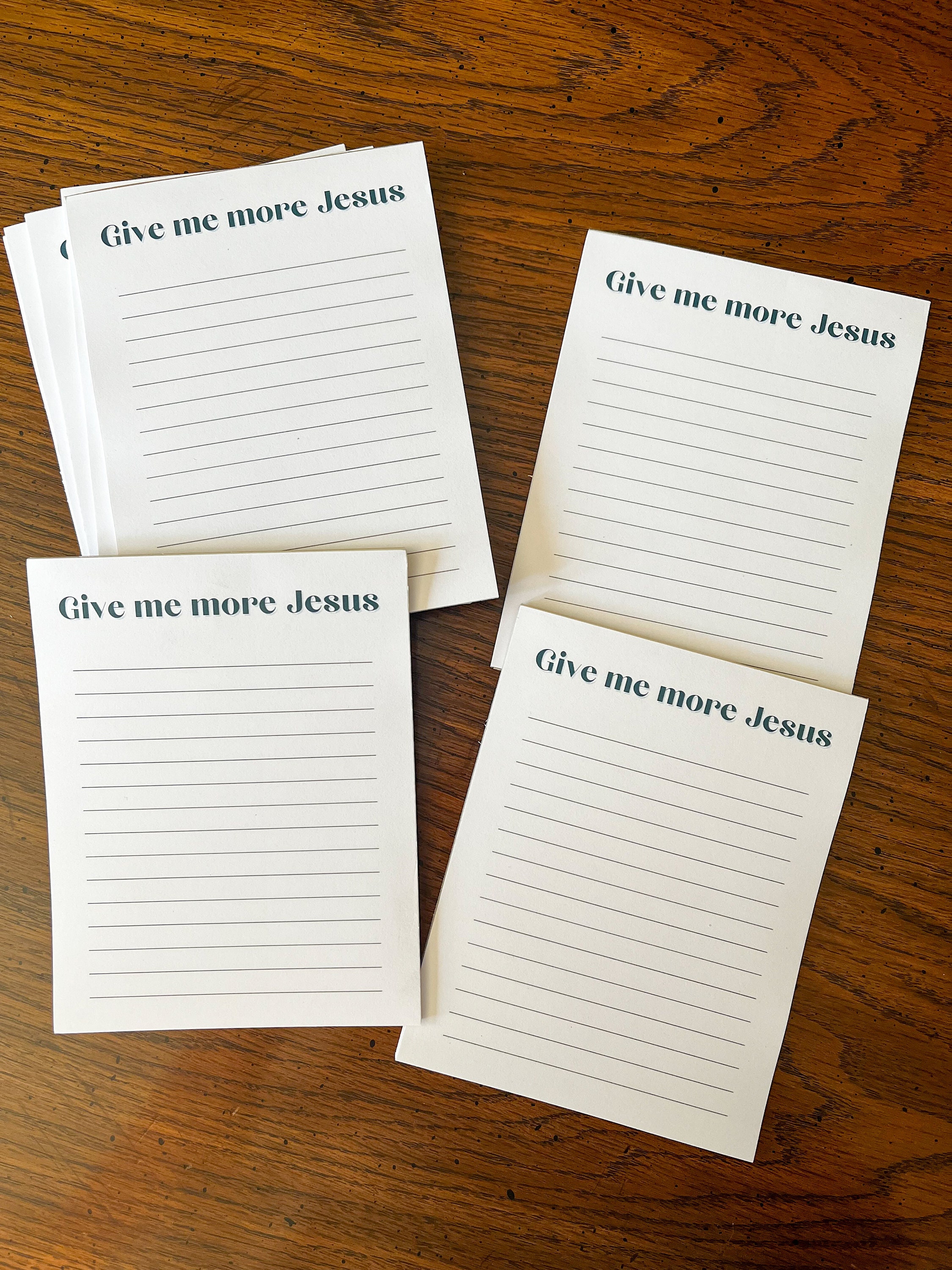 Give Me More Jesus Notepad Lined Paper Gift for Her Christian Quote ...