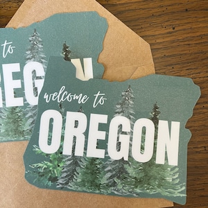 OREGON Floral Box SET of 8 Blank Note Cards With Envelopes Housewarming  Military Vacation Multi Occasion Card Unique Moving Gift 