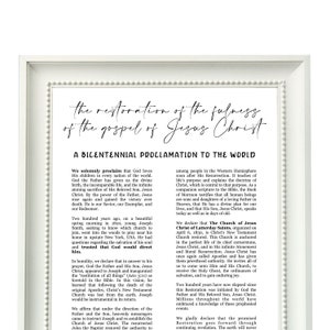 PRINTABLE - The Restoration of the Fulness of the Gospel of Jesus Christ - Latter Day Saints - The Church of Jesus Christ - LDS