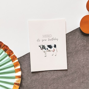 Herd It&#39;s Your Birthday Card - Checking in on you - Farm Love - Farmer - Country Card - Birthday Card - Card for her - card for him