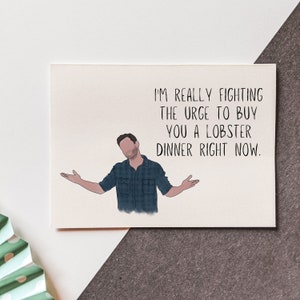 Tarjeta de San Valentín divertida de Nick Miller - Citas de Nick Miller - Tarjeta divertida - Programa de TV - Chica nueva - Langosta