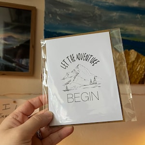 Wedding Congratulations - Wedding Card - Adventure Begins - Card for Wedding - Bridal Shower - Wedding Gift