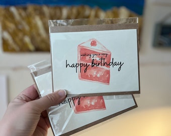 Wishing you a very Happy Birthday - Birthday Card - Birthday Cake - Card for her - Card for him - Punny Birthday