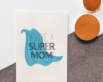 Super Dad - Super Mom - Mother's Day - Father's Day - Mom's Birthday - Card for Dad - Greeting Card - Card for Mom