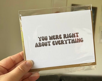 You were right about everything - Mother's Day - Mom Card - Step Mom Card - Bonus Mom