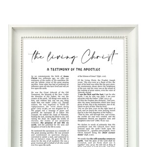 PRINTABLE - The Living Christ - Latter Day Saints - The Church of Jesus Christ - LDS