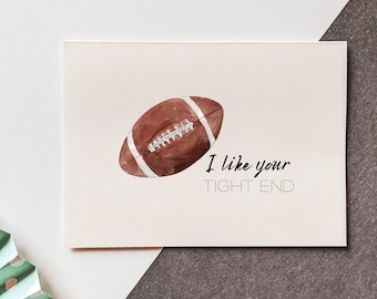 I Like Your Tight End - Valentinstagskarte - Liebe - Sport - Fußballkarte - Lustige Fußballkarte - Punny Sport Witze