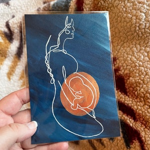 Mother - Pregnancy Art - Pregnant Mom - Being Pregnant - Nursery Art - Office Art