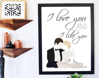 PRINTABLE - Parks & Rec - Ben and Leslie - I Love You and I Like You - Valentinstags Print - TV Show - Pawnee