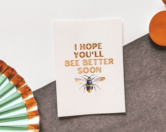 PRINTABLE - Bee Better Soon - Sympathy Card - Sentimental Card - Get Well Soon - Encouragement Card - Checking In Card - Friendship