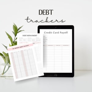 Debt Trackers - Customizable - Digital Planner - Downloadable Planner - Canva Template