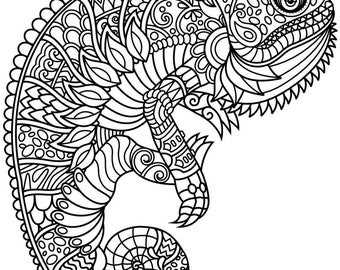 Mandala Chameleon Etsy