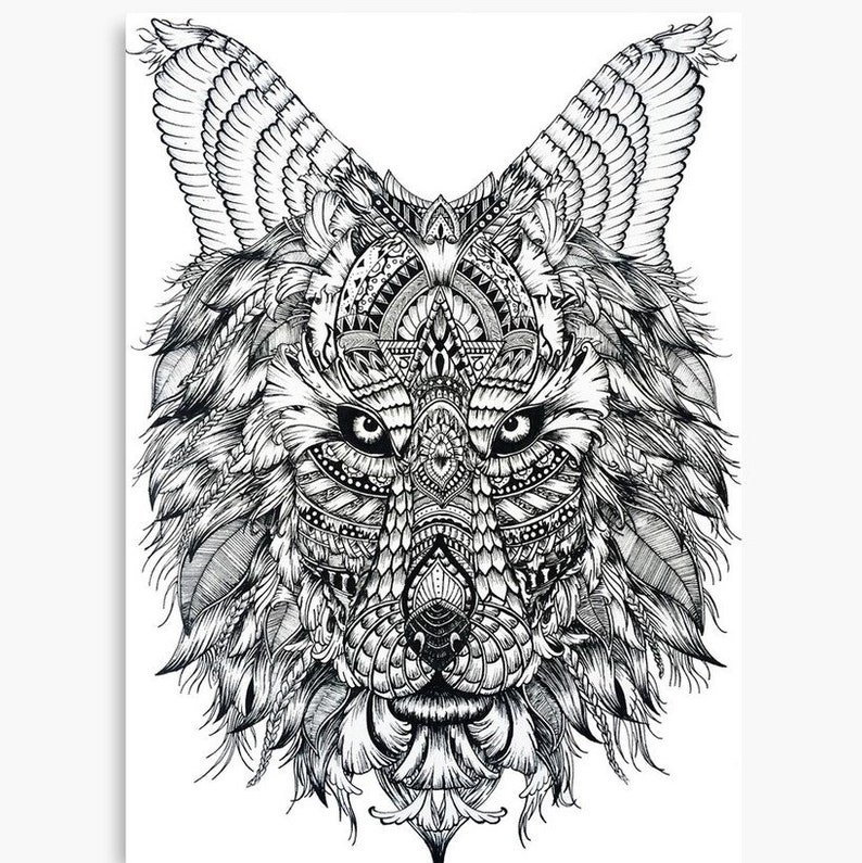 Download Wolf Mandala svg | Etsy