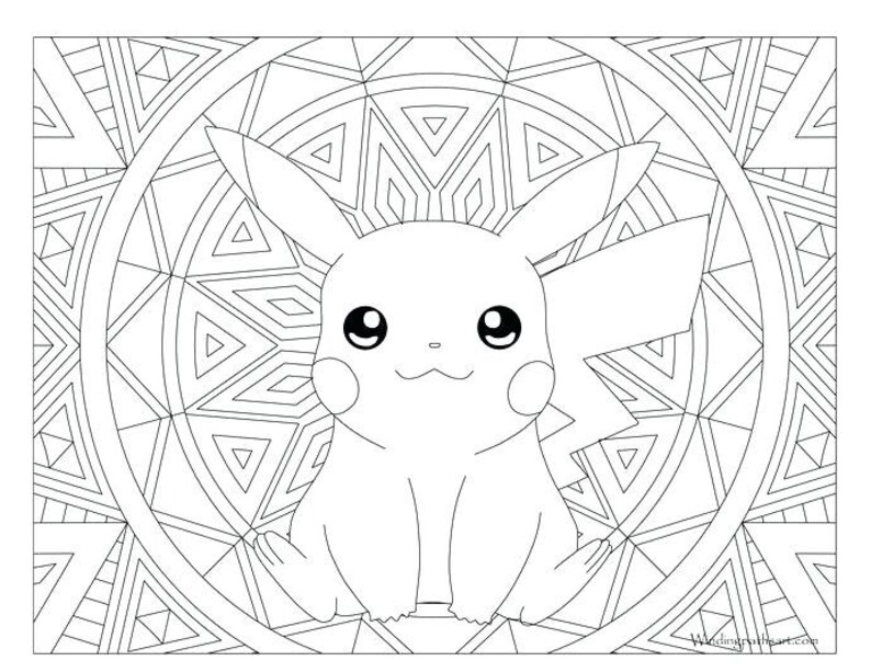 Pikachu Pokemon Mandala svg cut file | Etsy