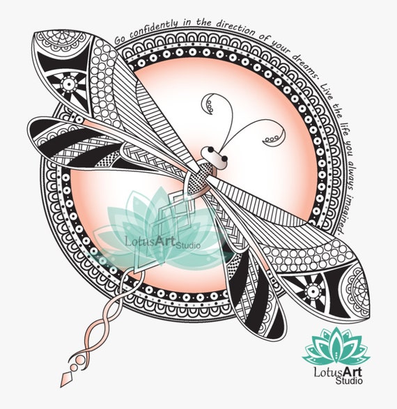 Download Dragon Fly Mandala Svg Etsy