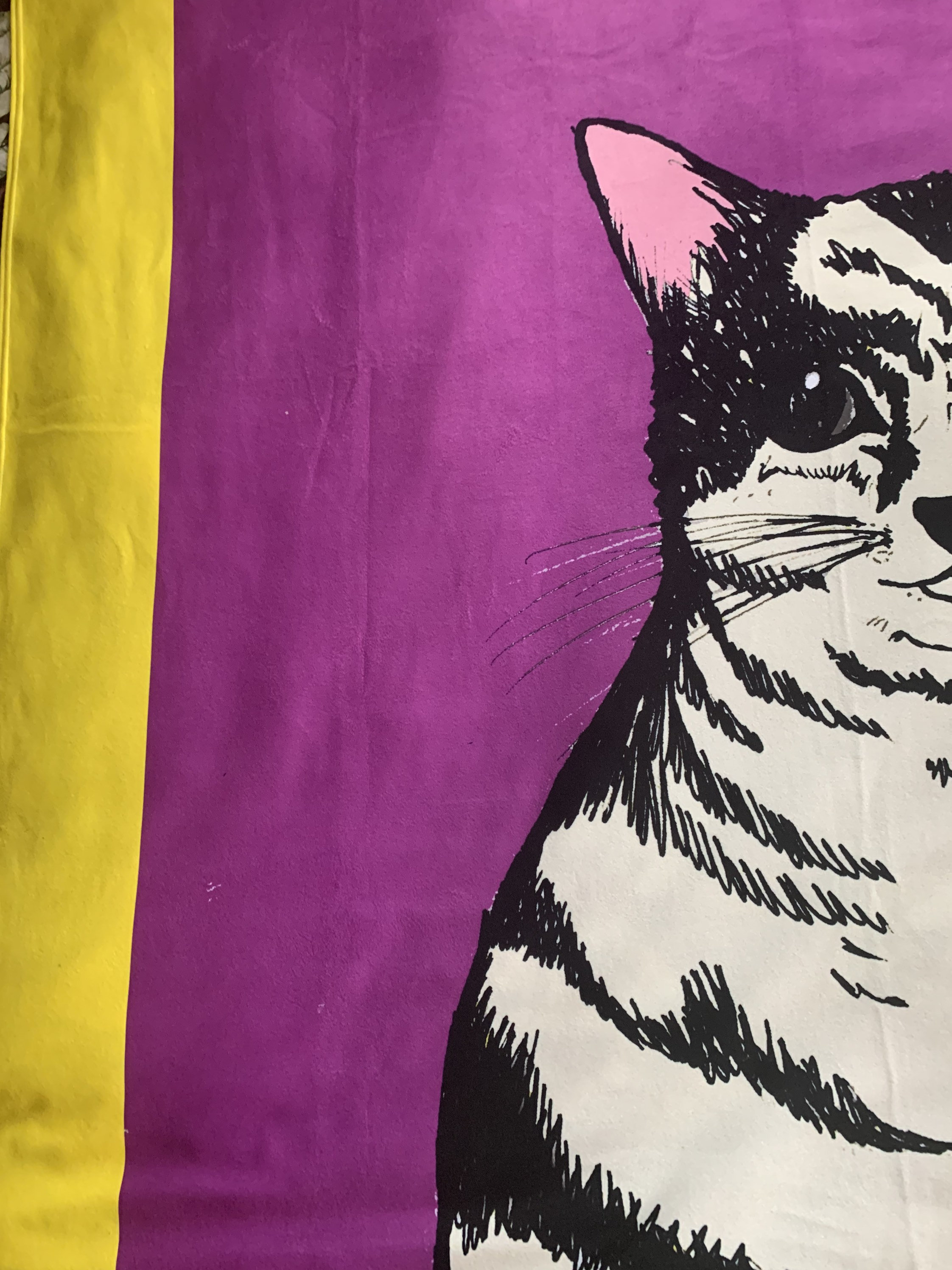 Large Cosy Cat Lover Blanket Fleece Blanket for Sofa,bedroom.purple and