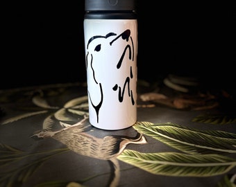 Dog Water bottle,Labrador print metal bottle,650ml,dog mum gift