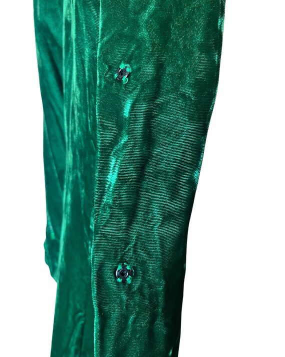 Green Velvet Embellished w/ Sparkly Glitter STARs… - image 6