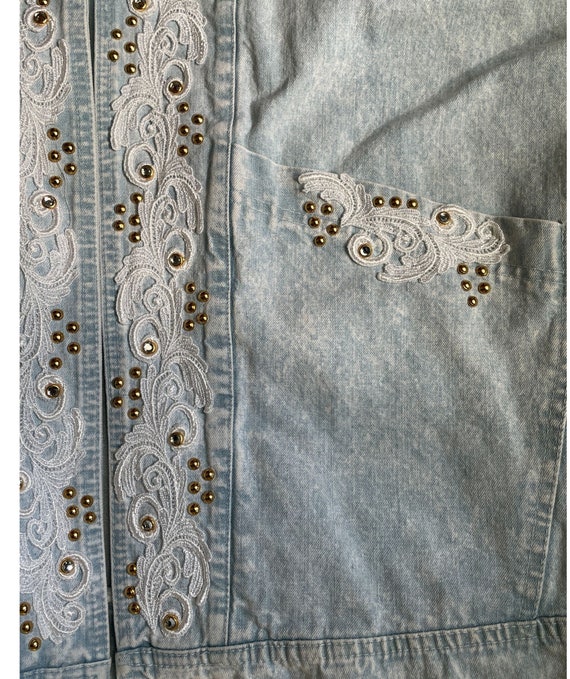1980's Western Jacket, Glam Rock Pure Cotton Stud… - image 6